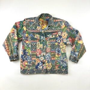 Vintage 80s southwest denim jean jacket Size Small by Gotcha Covered tiger Lily